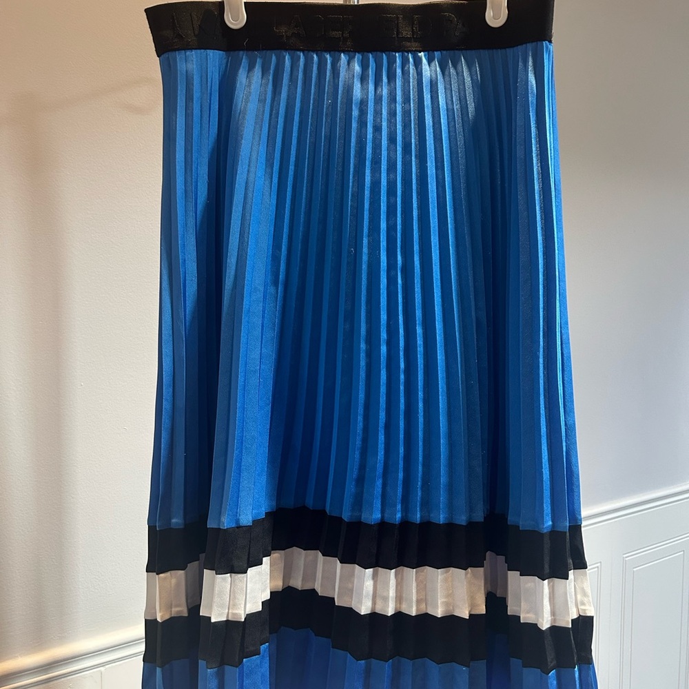 Karl Lagerfeld Blue and Black A-Line Skirt